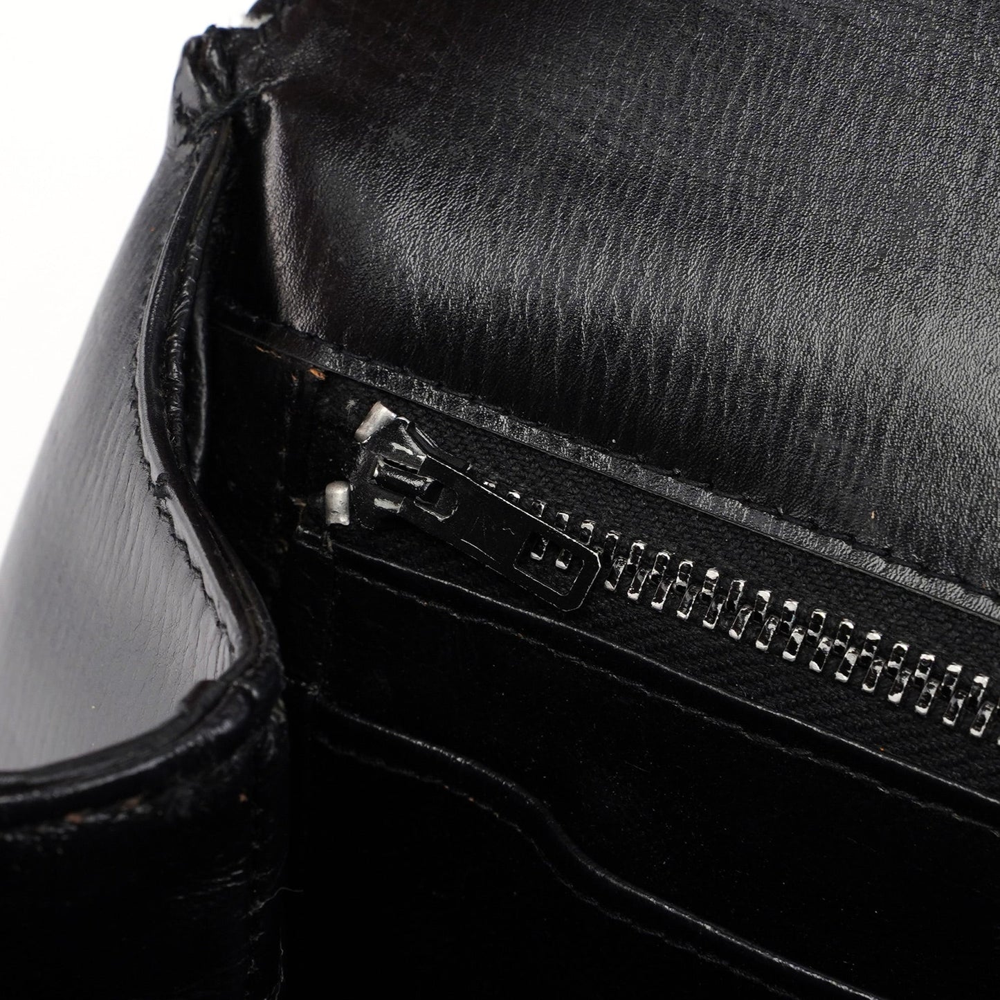 Vintage Black Calfskin Lapis Lazuli Shoulder Bag