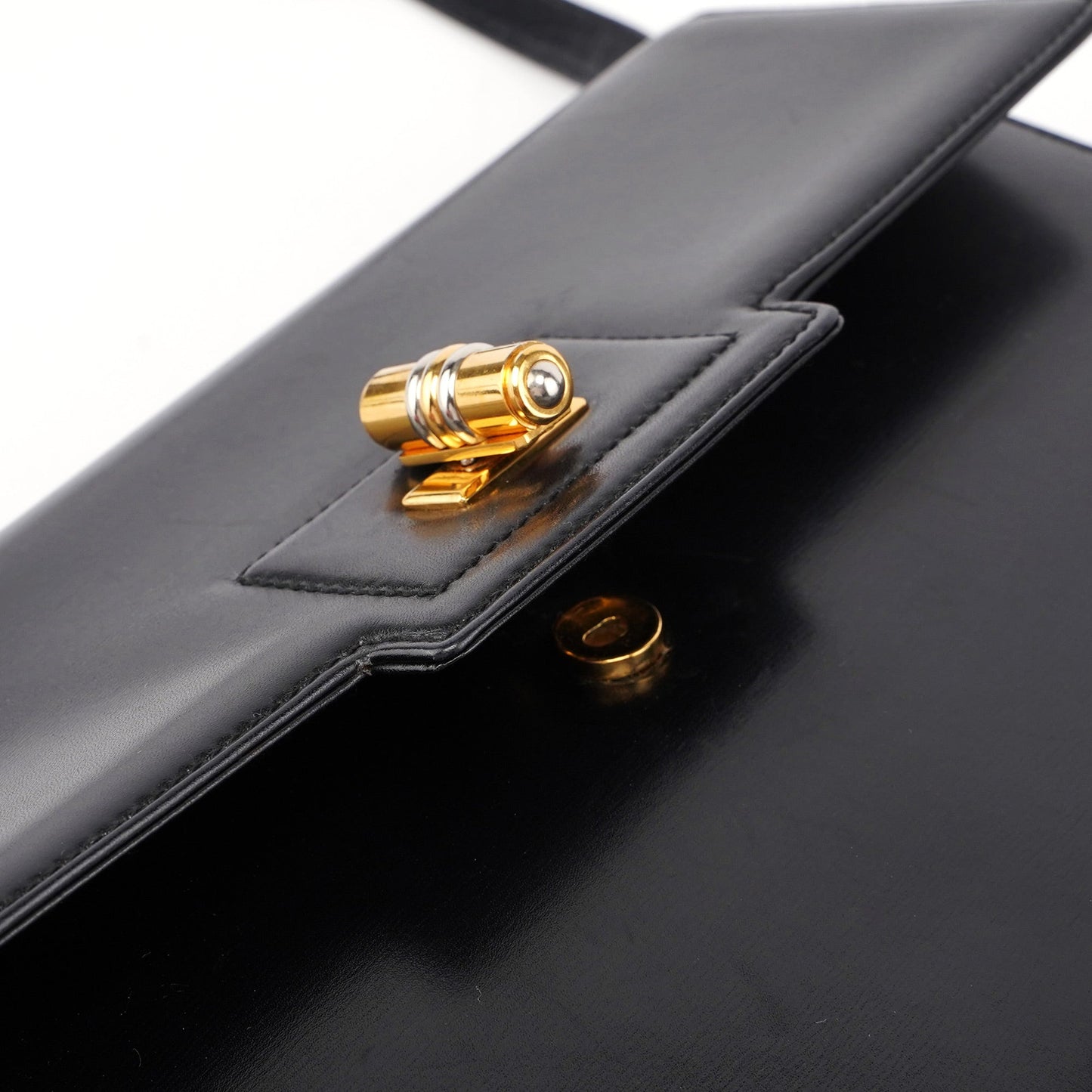 Vintage Black Calfskin Shoulder Bag