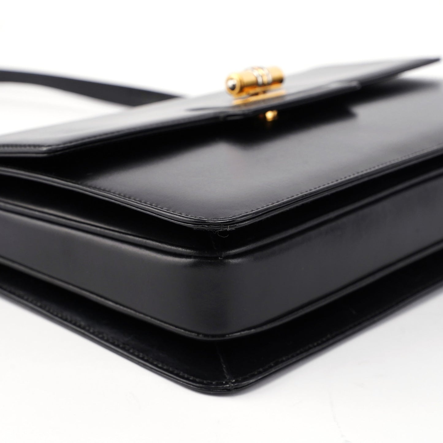 Vintage Black Calfskin Shoulder Bag