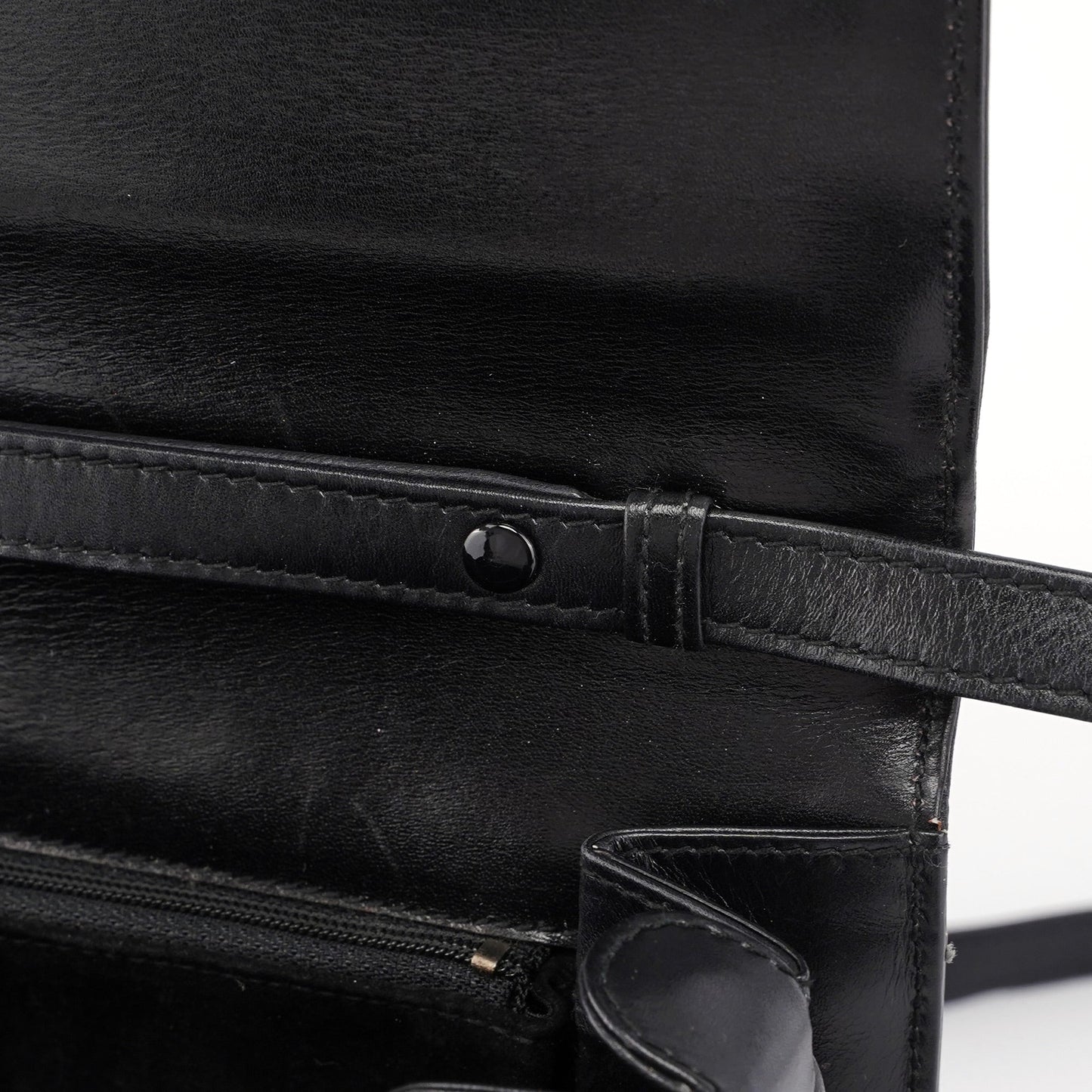 Vintage Black Calfskin Shoulder Bag