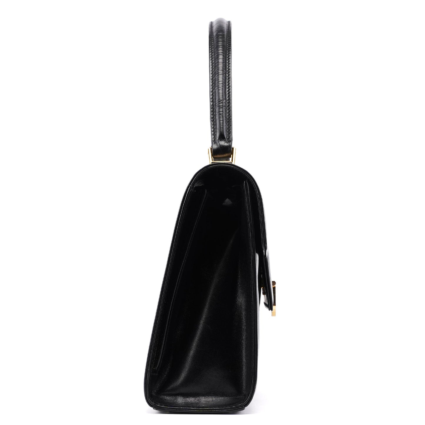 Vintage Black Calfskin Top Handle Bag