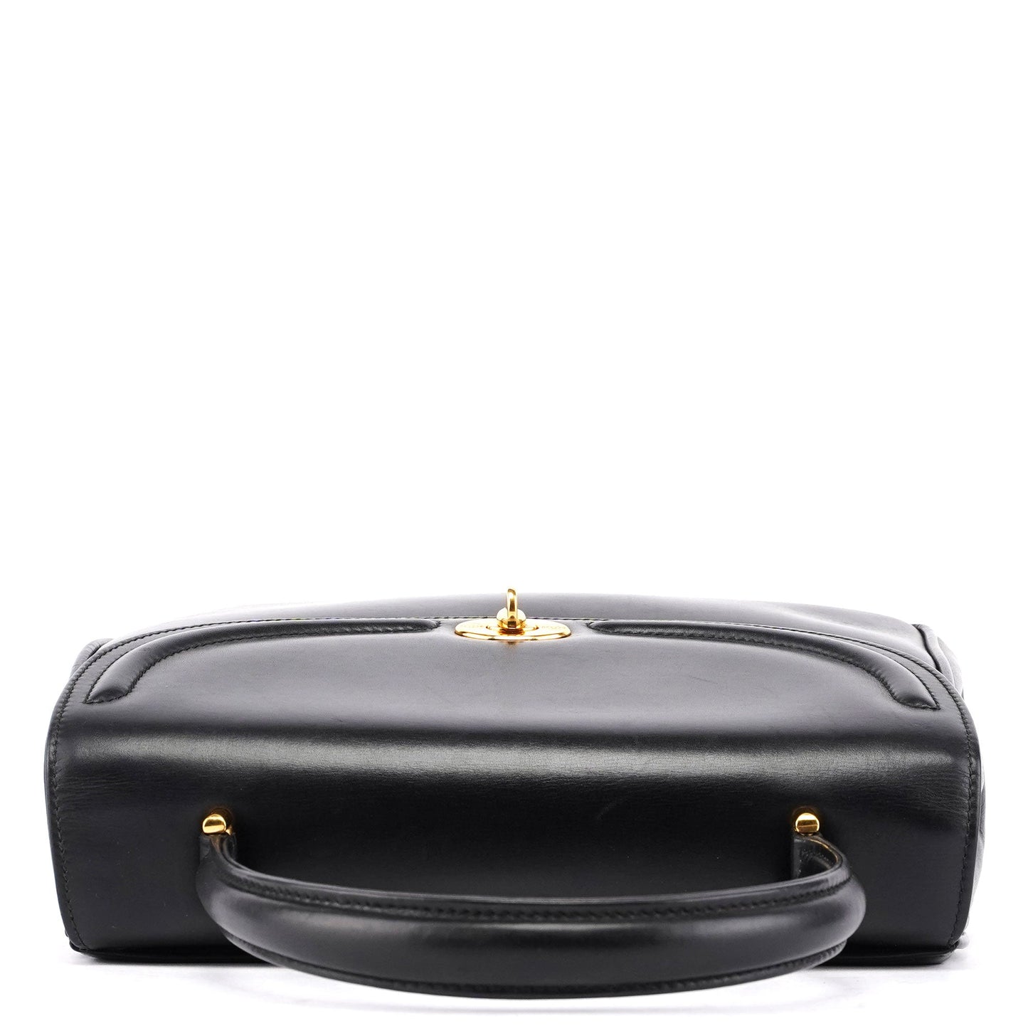 Vintage Black Calfskin Top Handle Bag