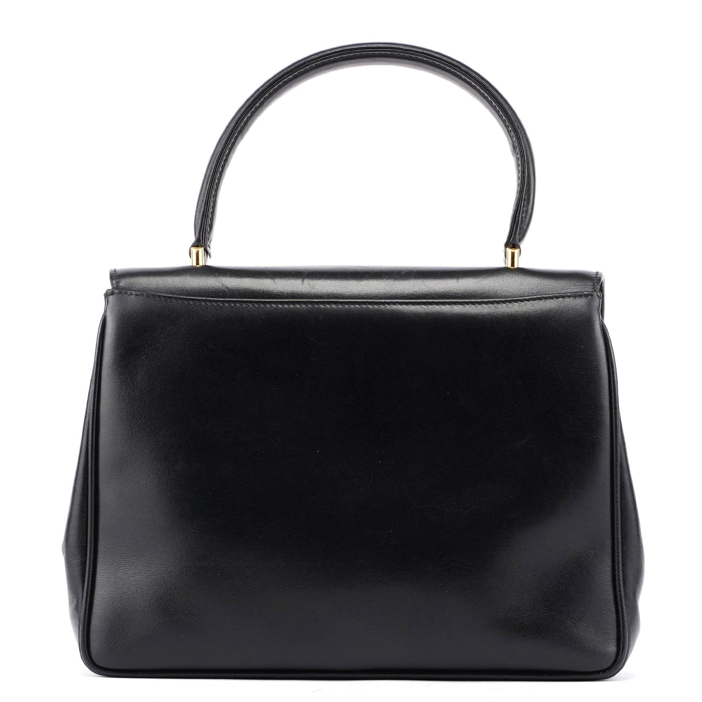 Vintage Black Calfskin Top Handle Bag