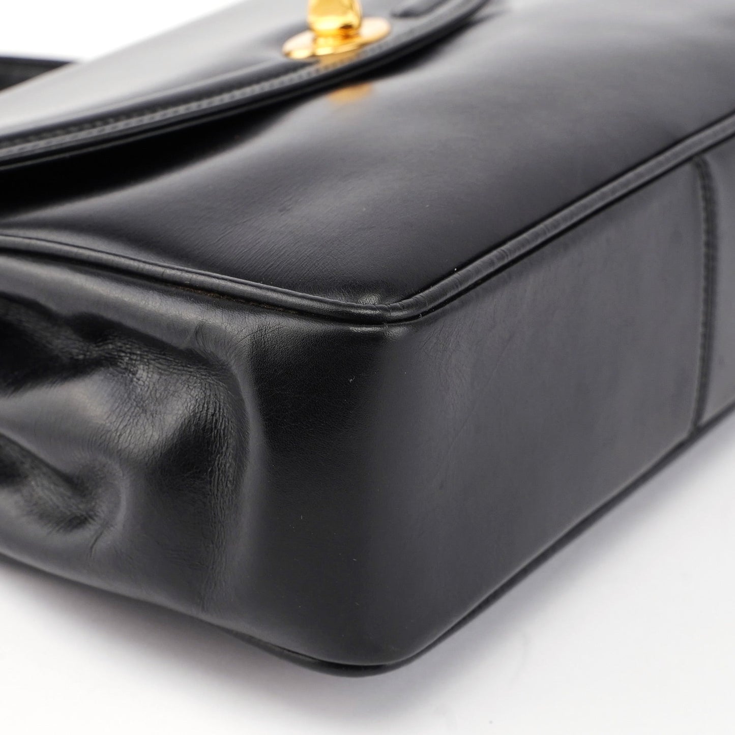 Vintage Black Calfskin Top Handle Bag