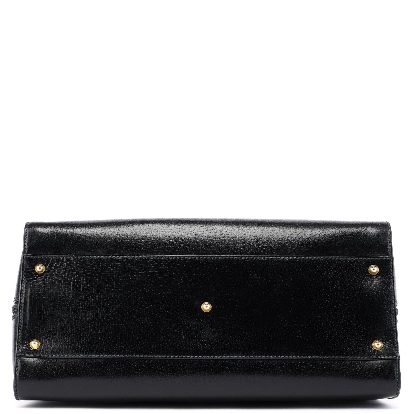 Vintage Black Leather Boston Bag