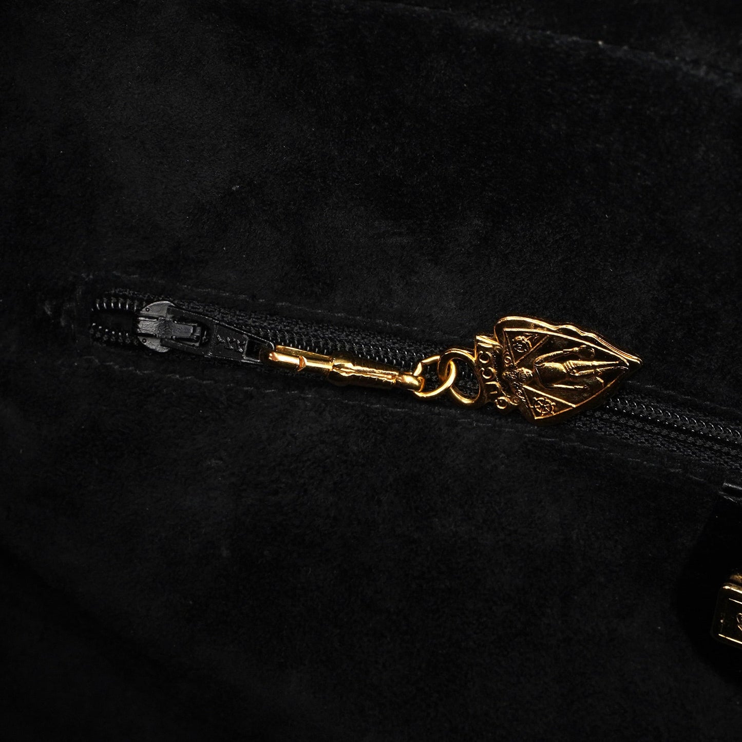 Vintage Black Leather Boston Bag