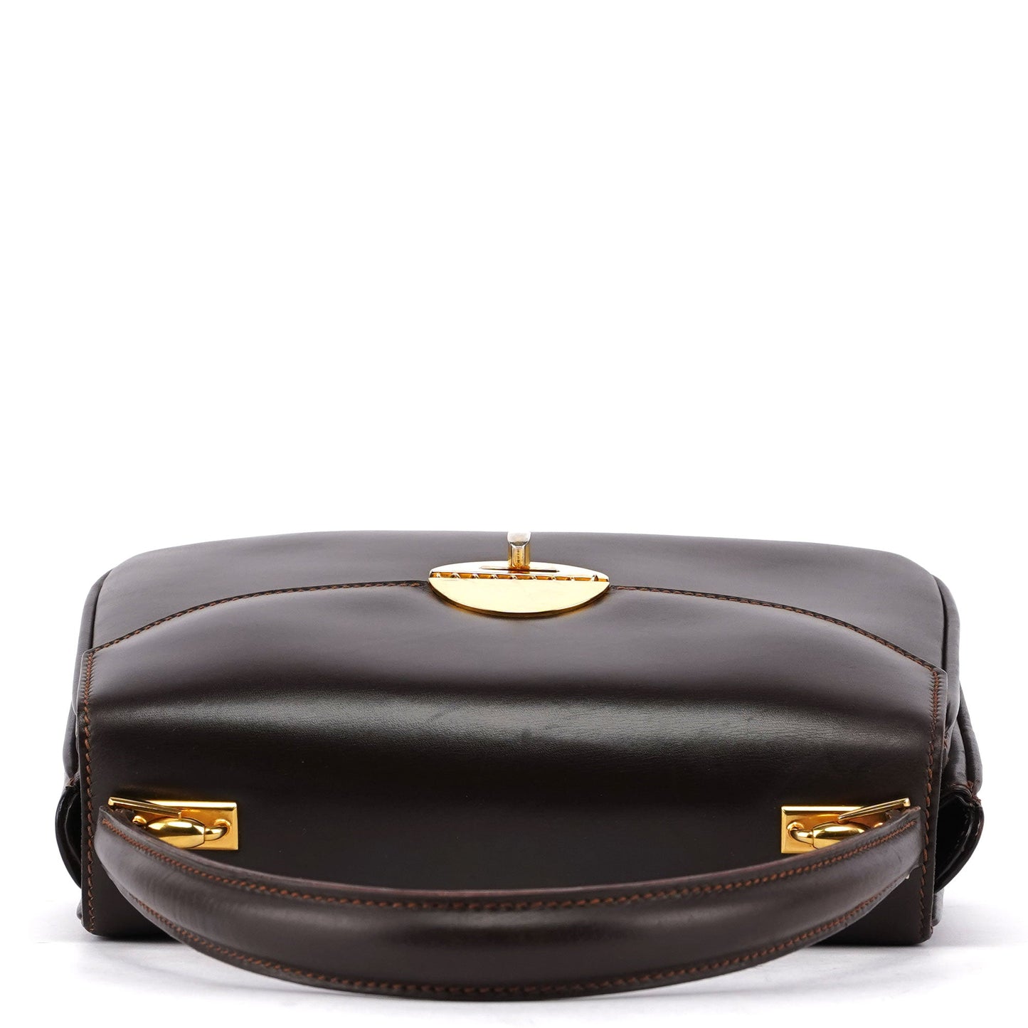 Vintage Brown Calfskin Top Handle Bag