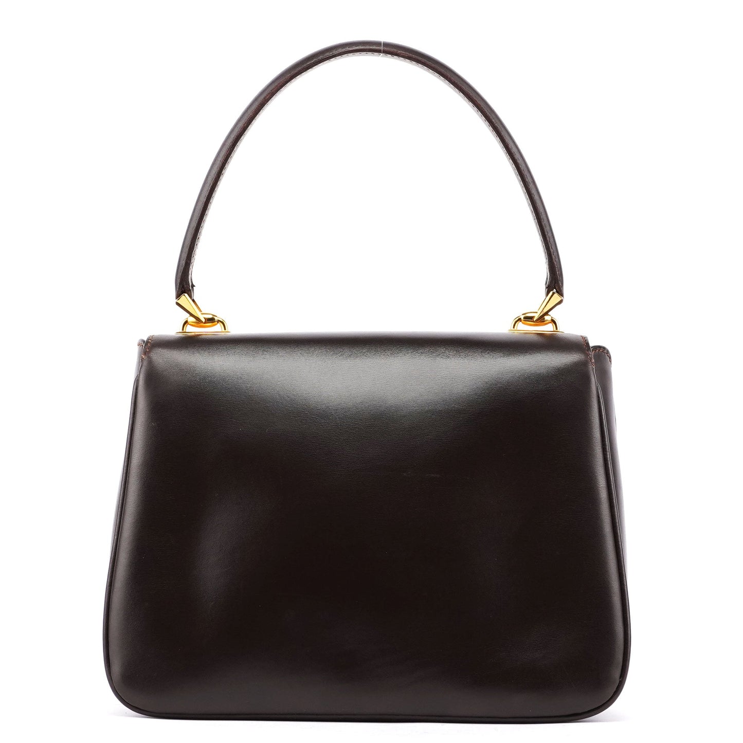 Vintage Brown Calfskin Top Handle Bag