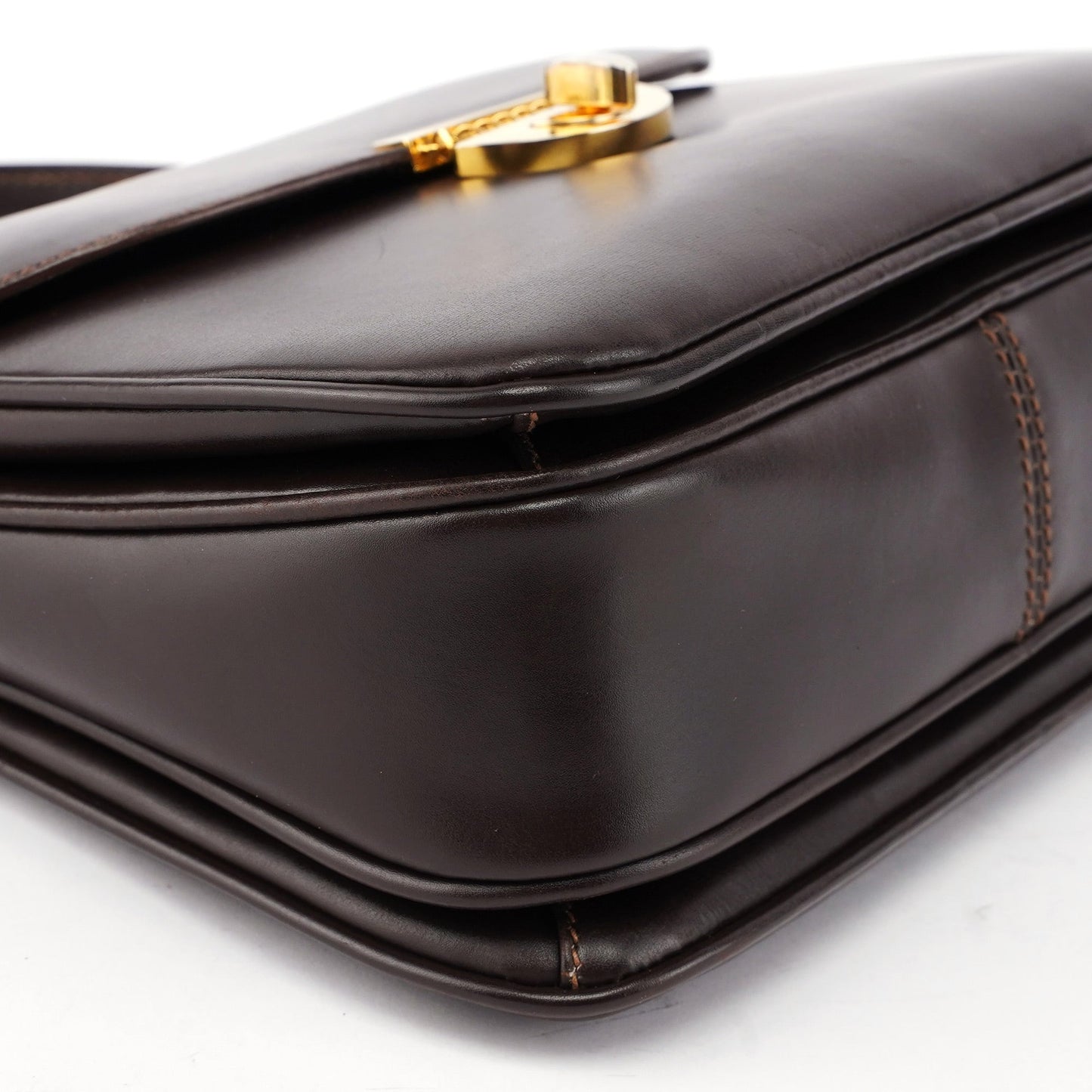 Vintage Brown Calfskin Top Handle Bag