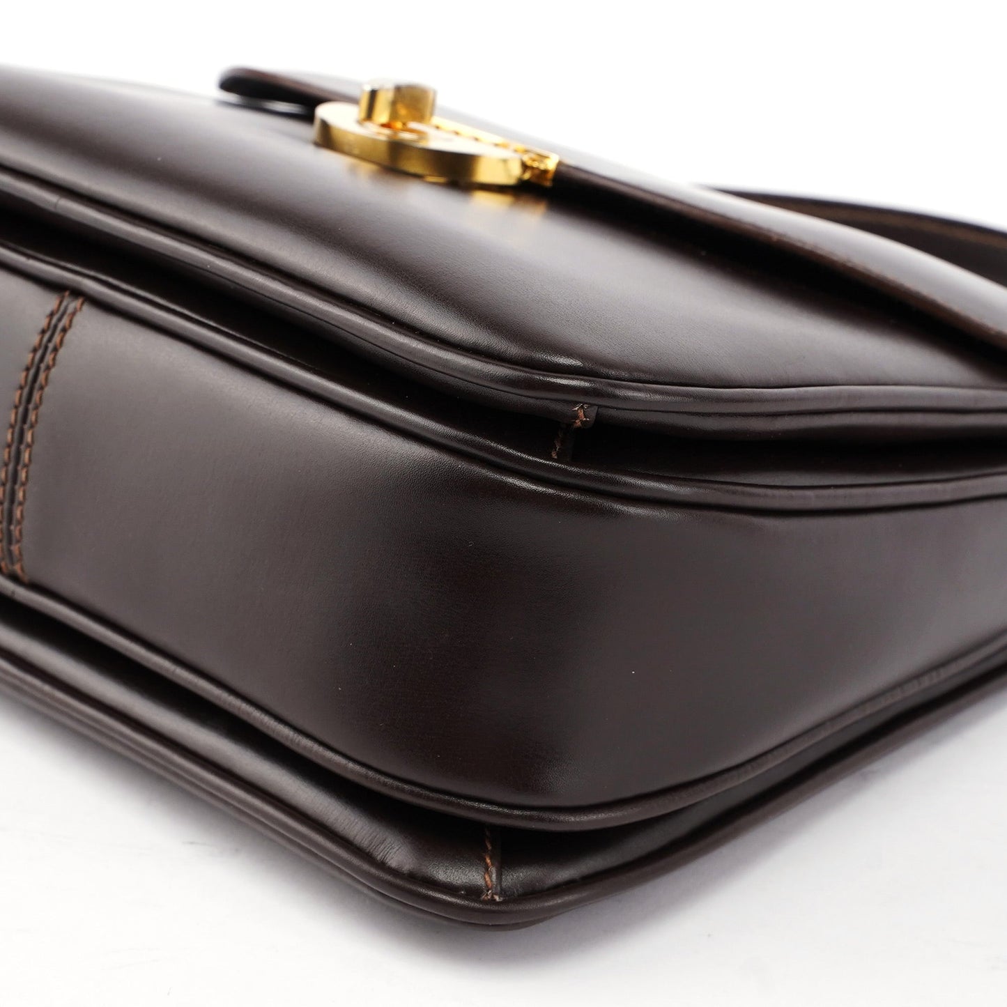 Vintage Brown Calfskin Top Handle Bag