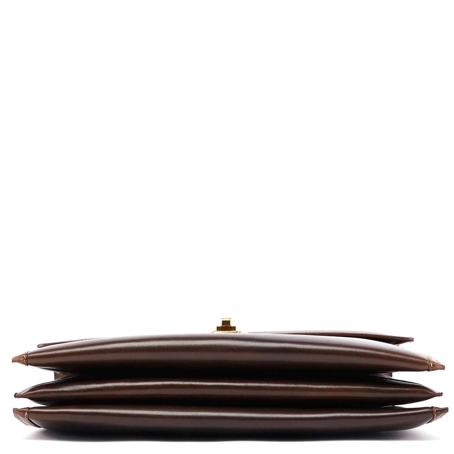 Vintage Brown Calfskin Turnlock Top Handle Bag