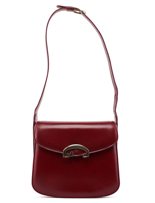Vintage Burgundy Calfskin G Shoulder Bag