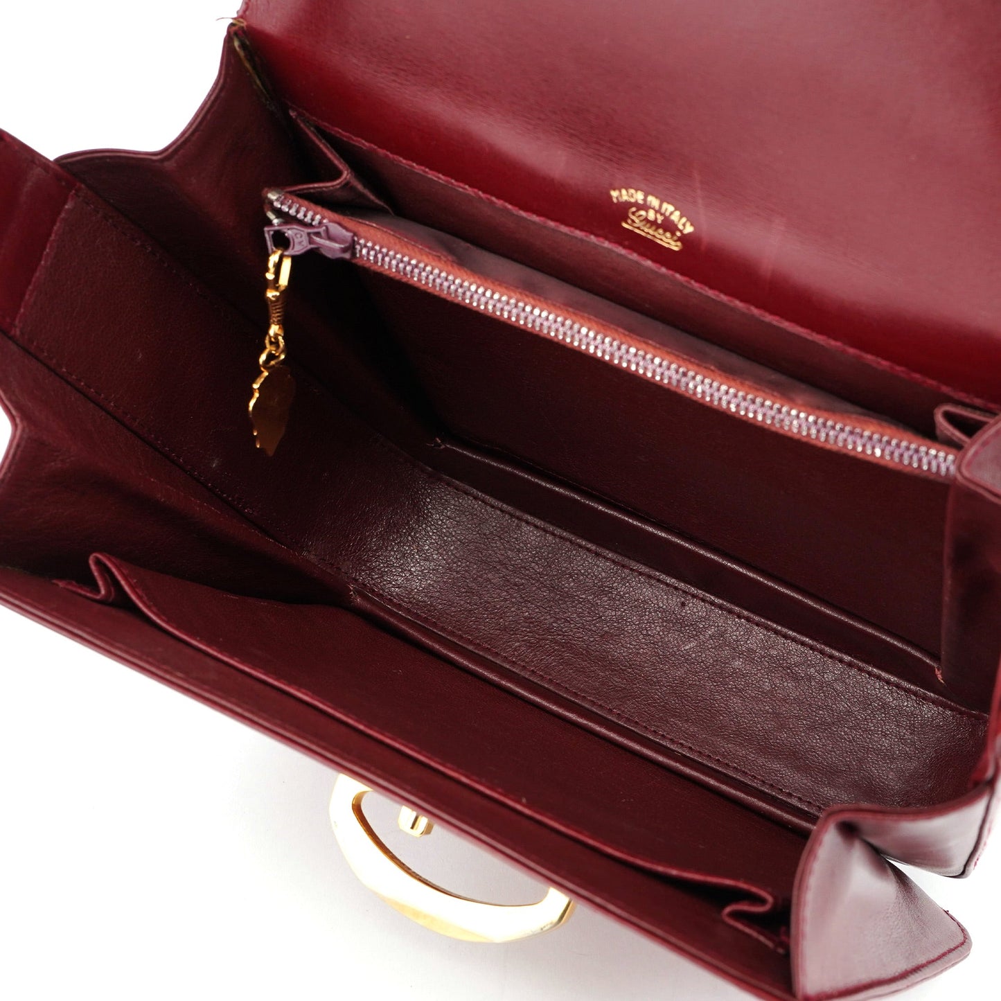 Vintage Burgundy Calfskin G Shoulder Bag