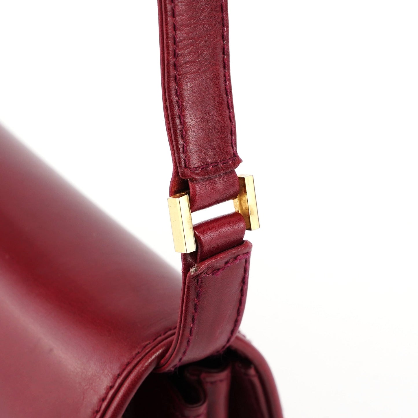 Vintage Burgundy Calfskin G Shoulder Bag