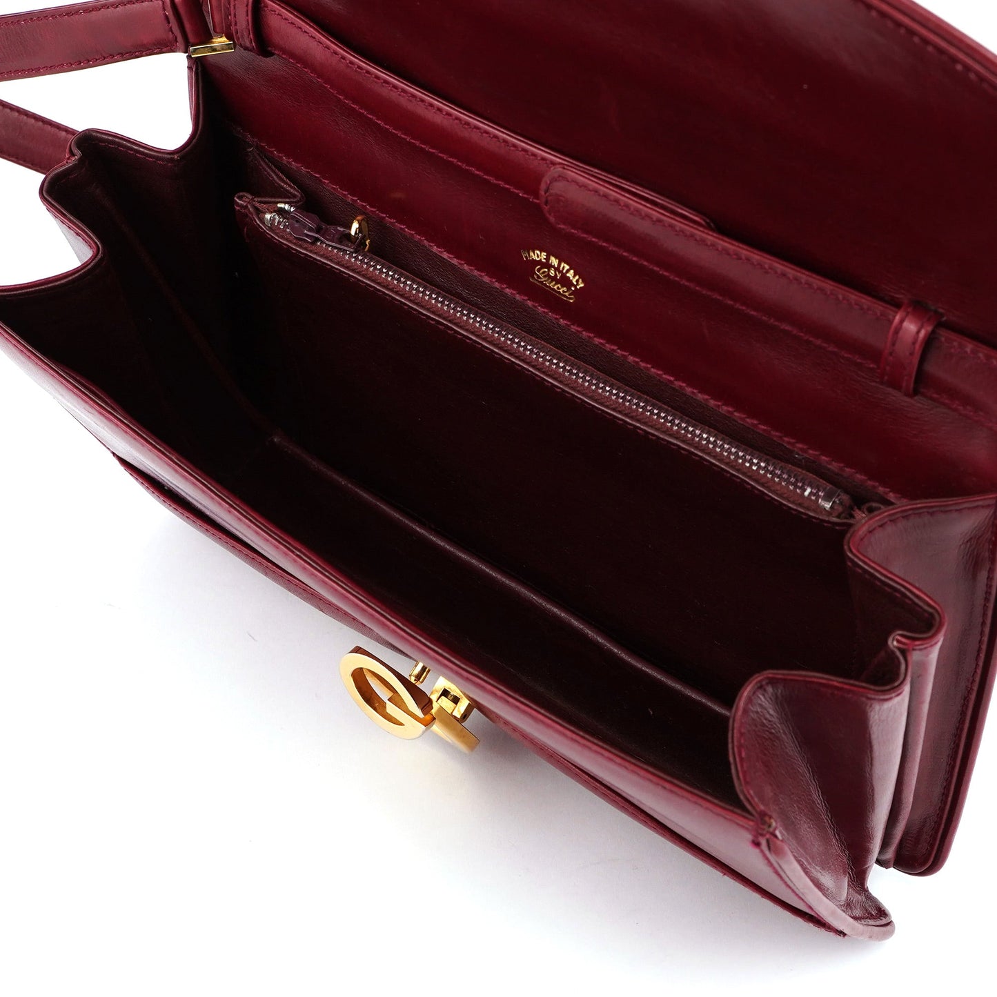 Vintage Burgundy Calfskin G Shoulder Bag