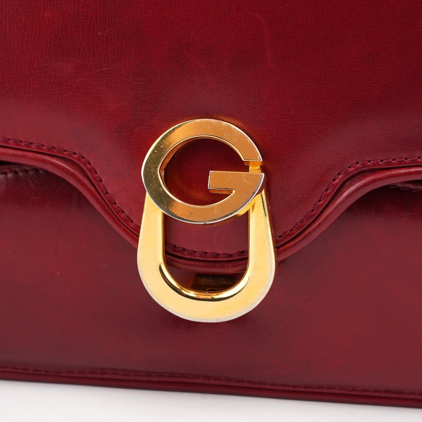 Vintage Burgundy Calfskin G Shoulder Bag
