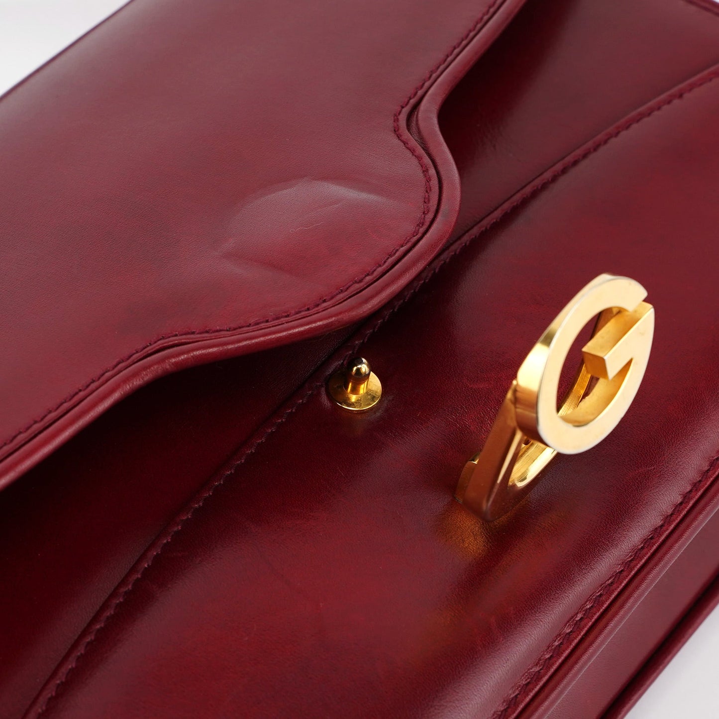 Vintage Burgundy Calfskin G Shoulder Bag