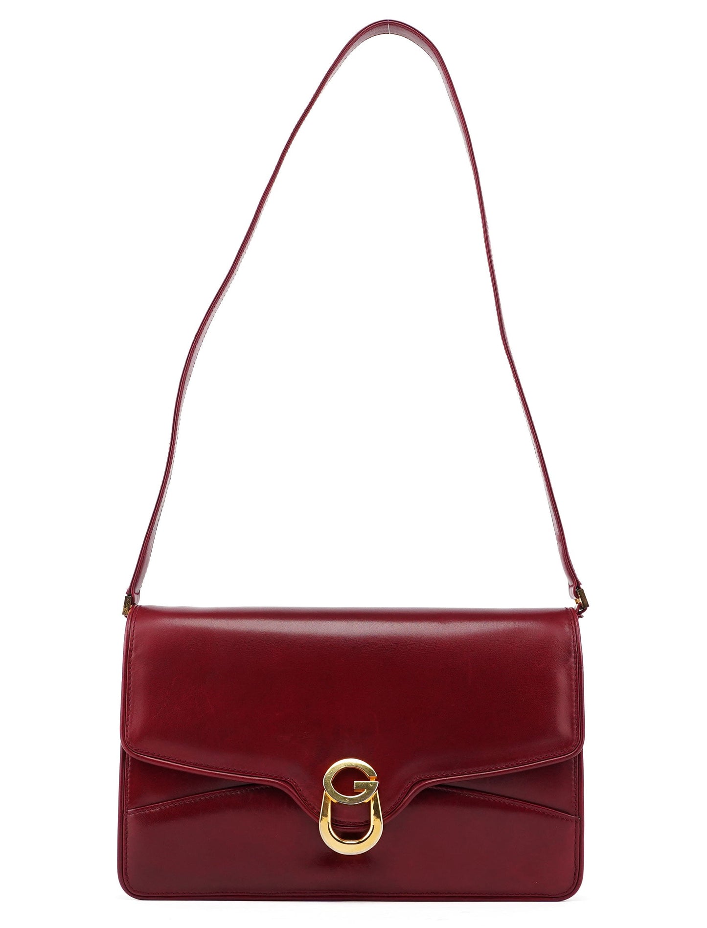Vintage Burgundy Calfskin G Shoulder Bag