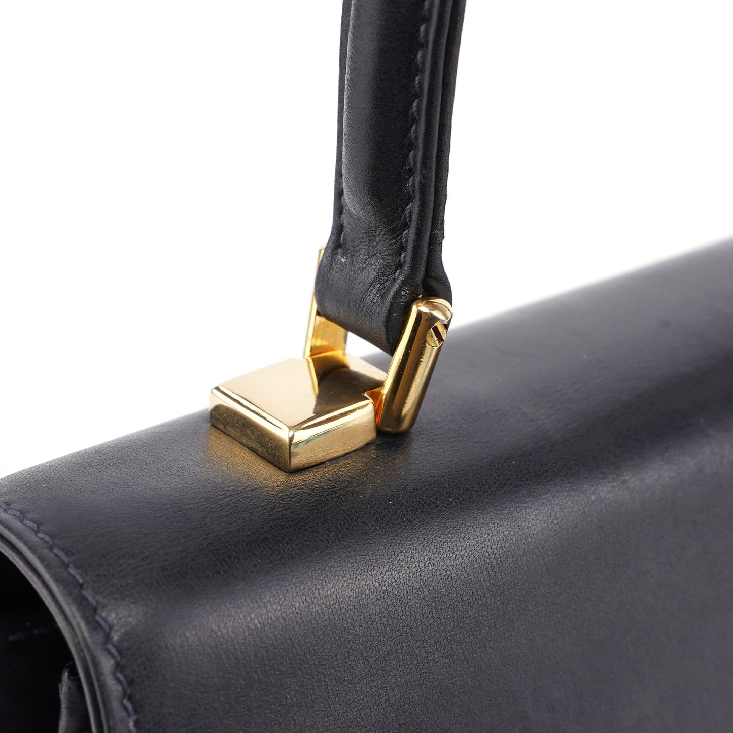 Vintage Navy Calfskin Top Handle Bag