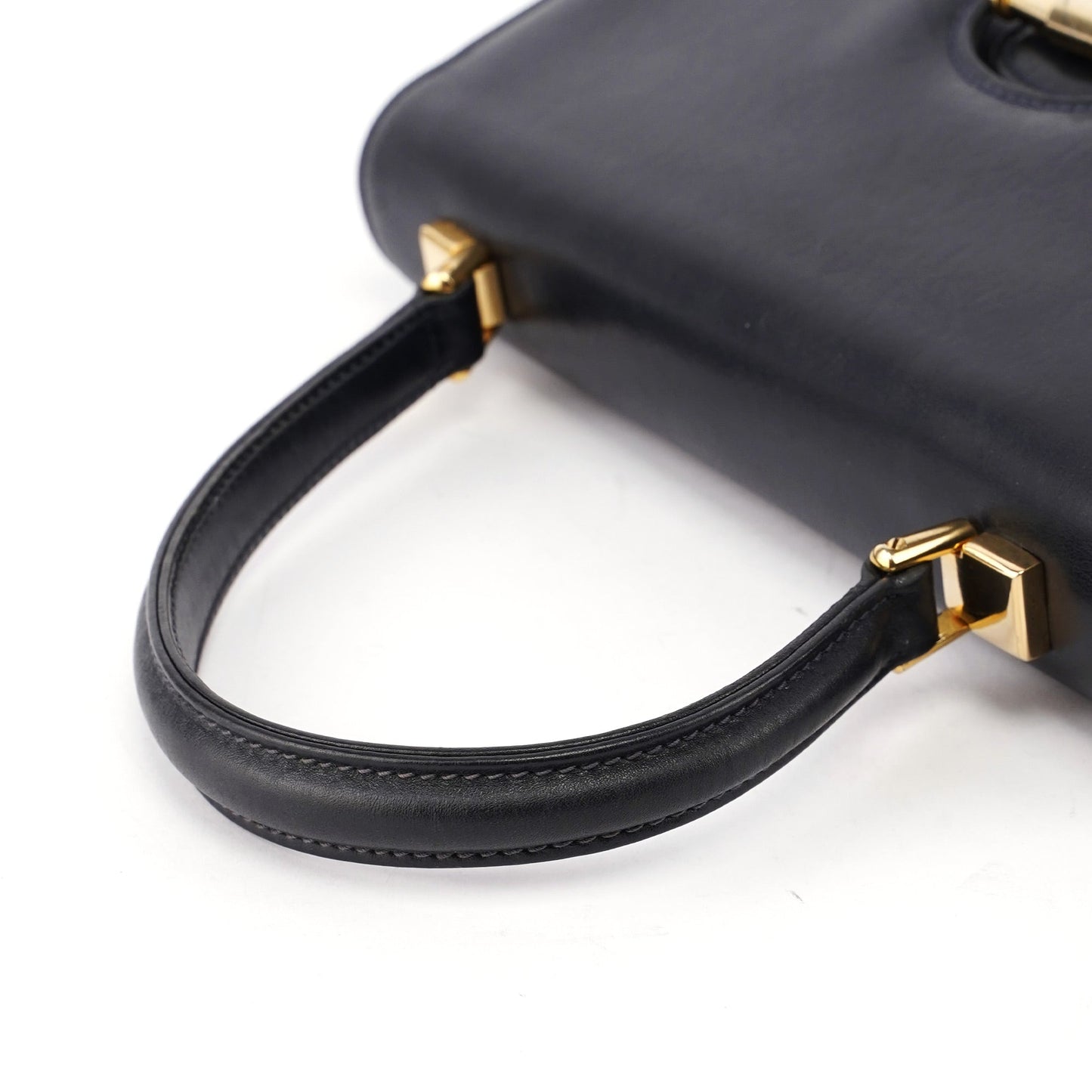 Vintage Navy Calfskin Top Handle Bag