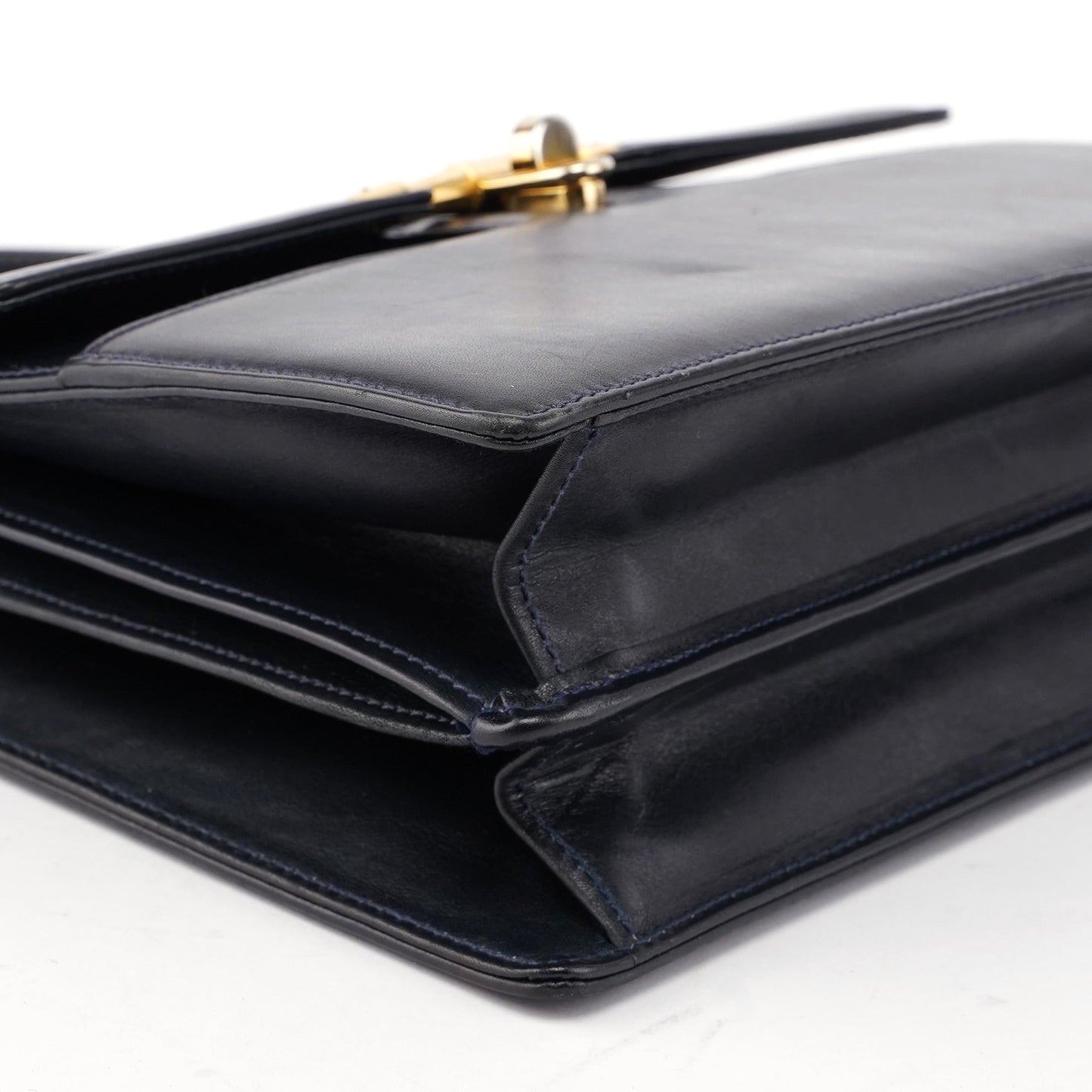 Vintage Navy Calfskin Top Handle Bag