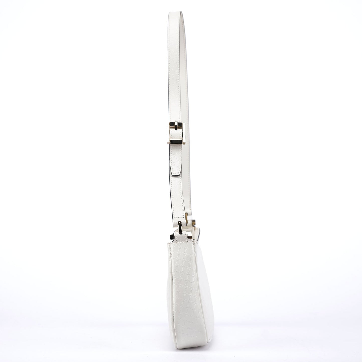 White Leather Micro GG Shoulder Bag