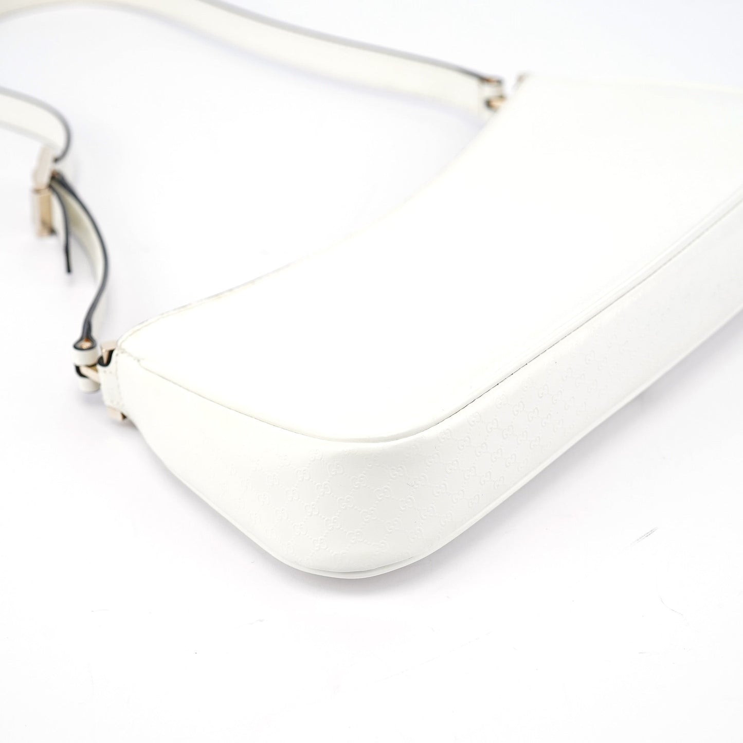 White Leather Micro GG Shoulder Bag