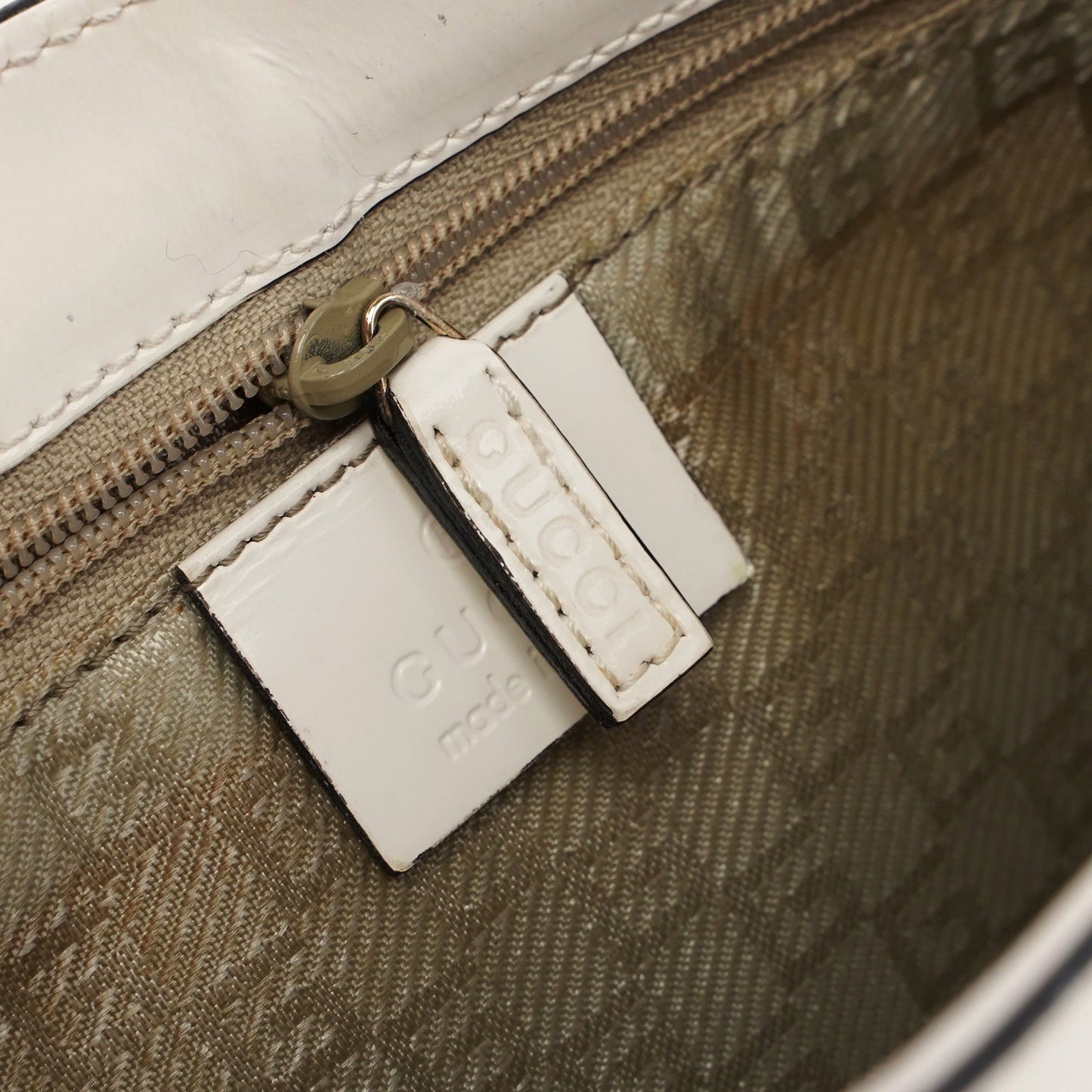 White Patent Leather Jackie Shoulder Bag