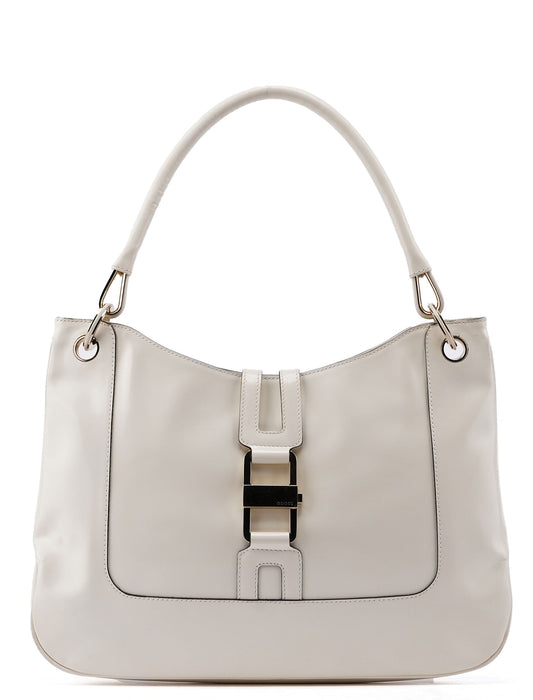 White Patent Leather Jackie Shoulder Bag