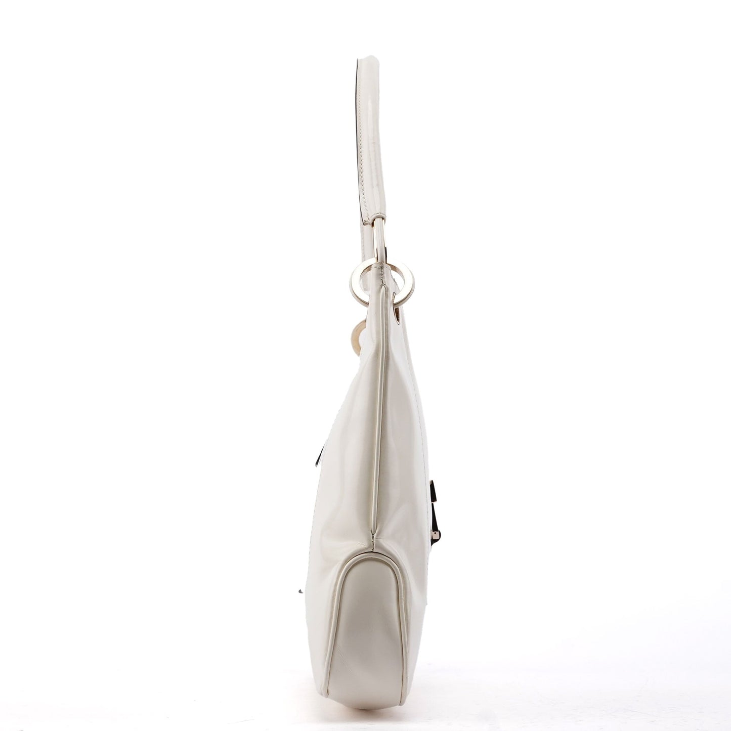 White Patent Leather Jackie Shoulder Bag