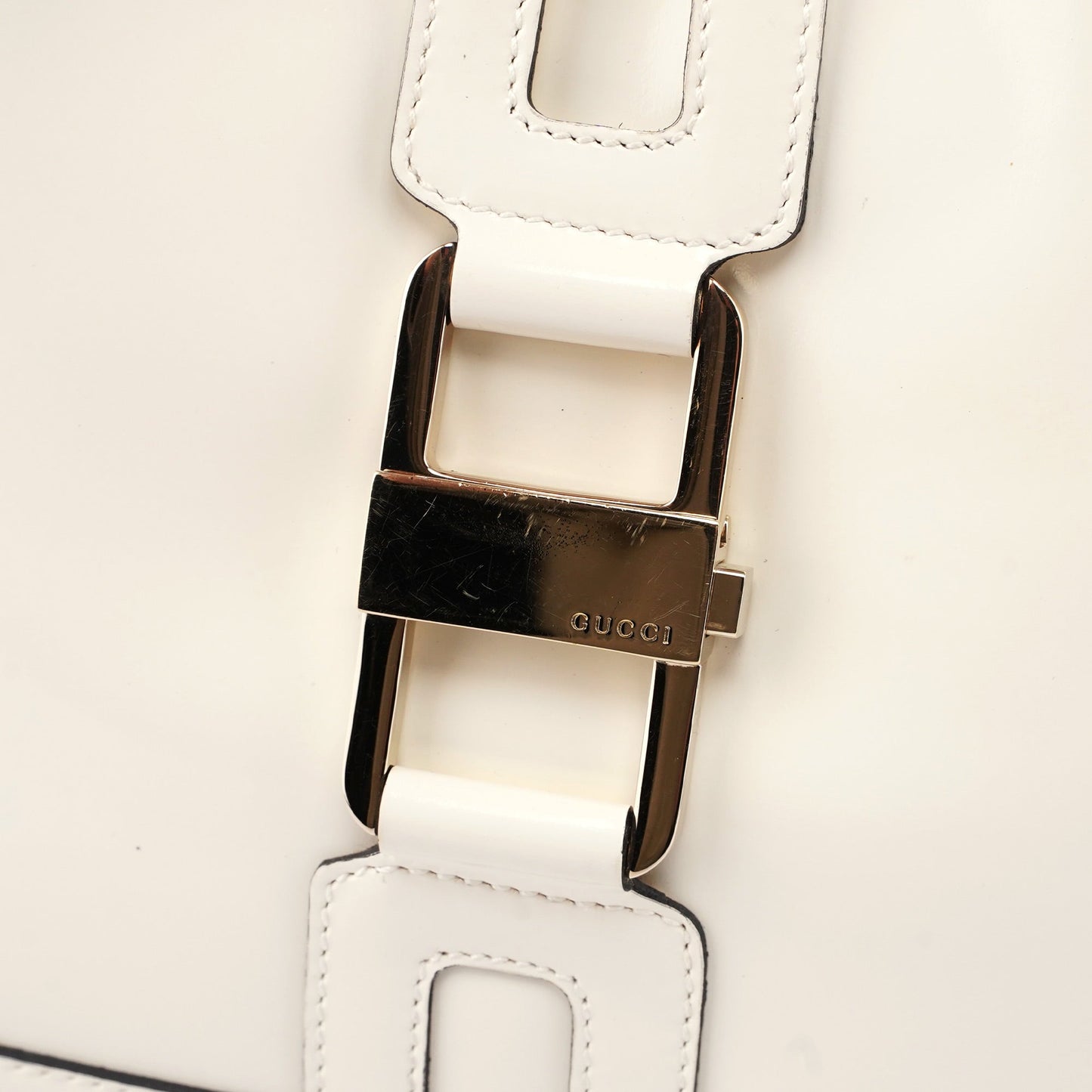 White Patent Leather Jackie Shoulder Bag