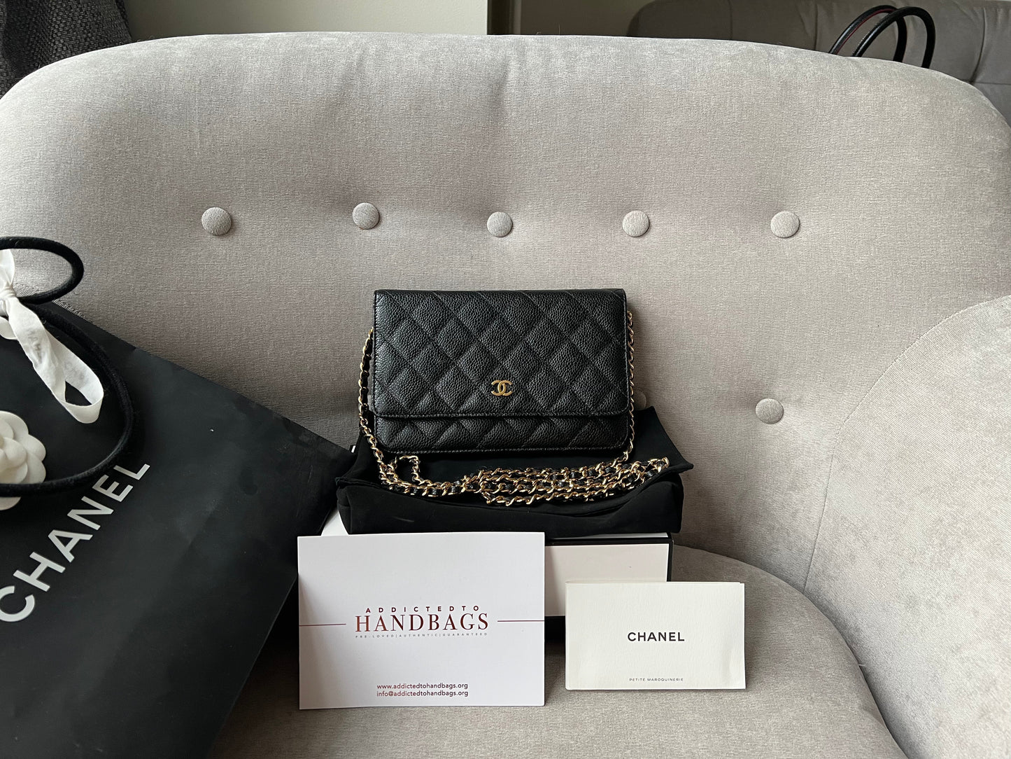 Chanel Black Caviar Wallet on Chain (RRP £2,810)