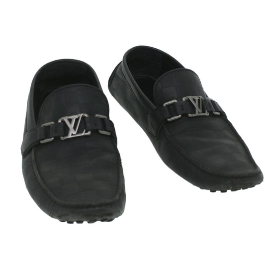 LOUIS VUITTON Damier Infini Driving Shoes Black 867567 LV kk168