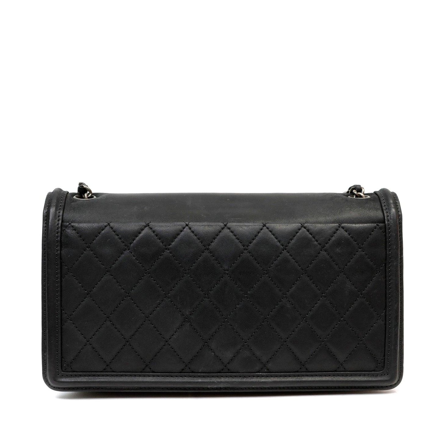 Chanel Black Resin & Ruthenium Medium Brick Bag