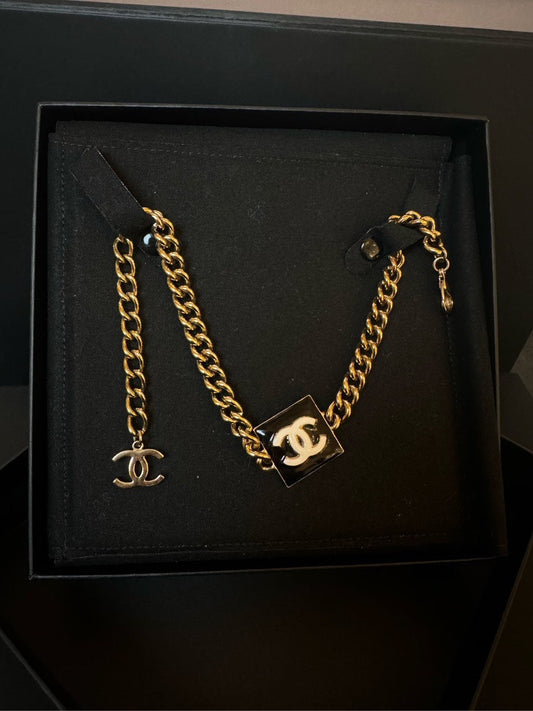 Chanel Cambon Enamel Black Necklace 21A FULL SET
