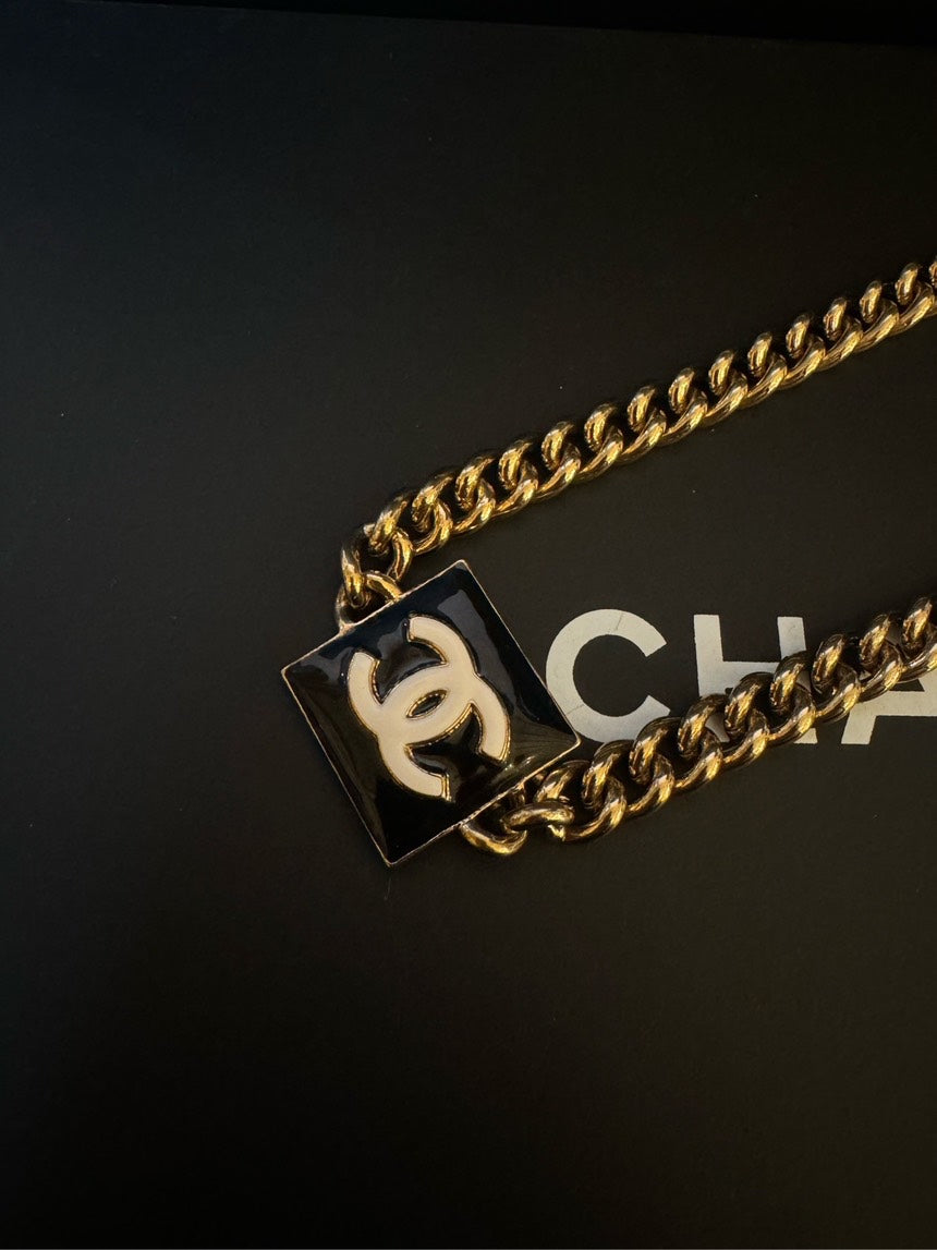 Chanel Cambon Enamel Black Necklace 21A FULL SET