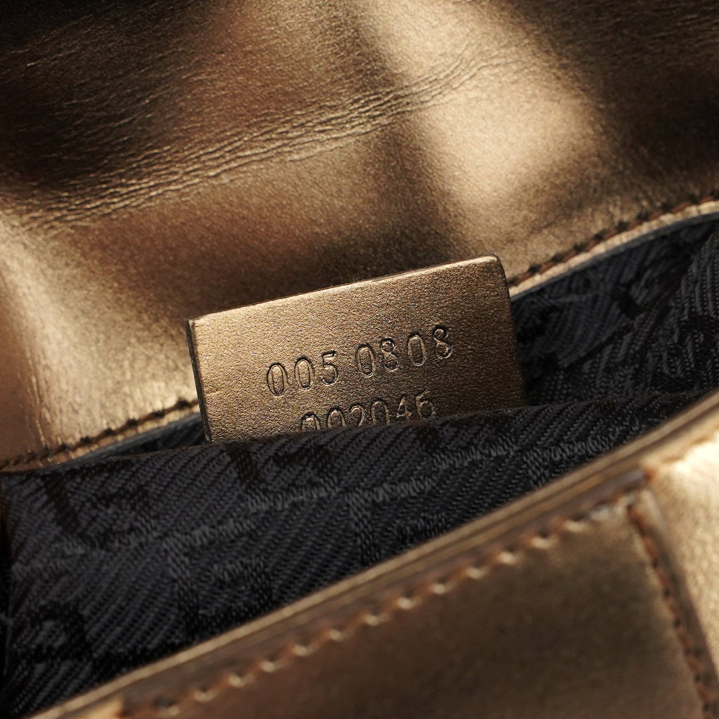 2004 Golden Calfskin Tiger Shoulder Bag