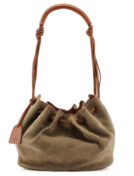 Brown Suede Sling Shoulder Bag