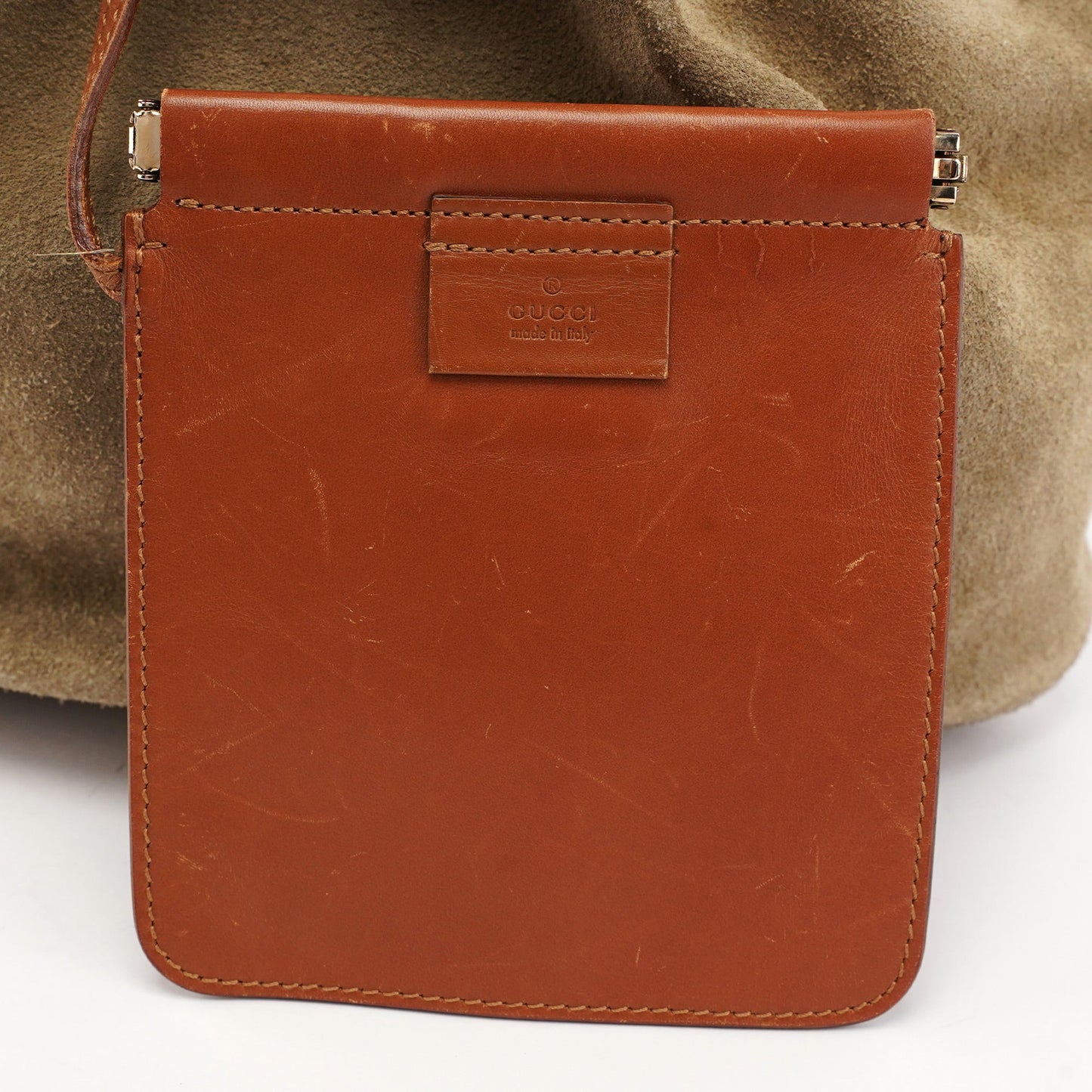 Brown Suede Sling Shoulder Bag