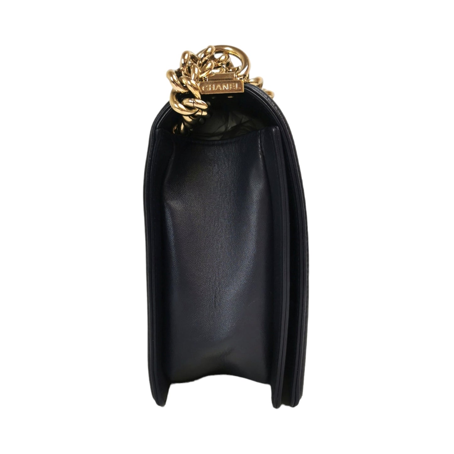 Chanel Boy Large Navy Blue Lambskin Gold